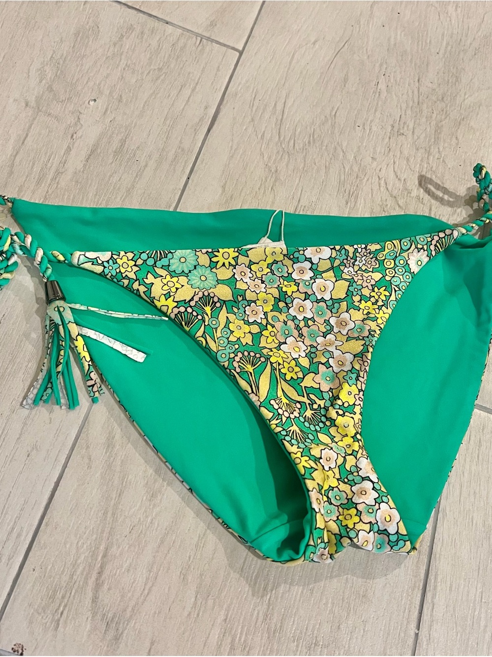 Ted Baker Green Floral Print Bikini Bottoms